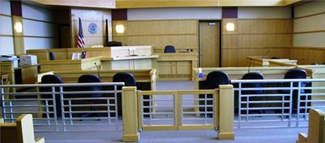 A picture of a courtroom
